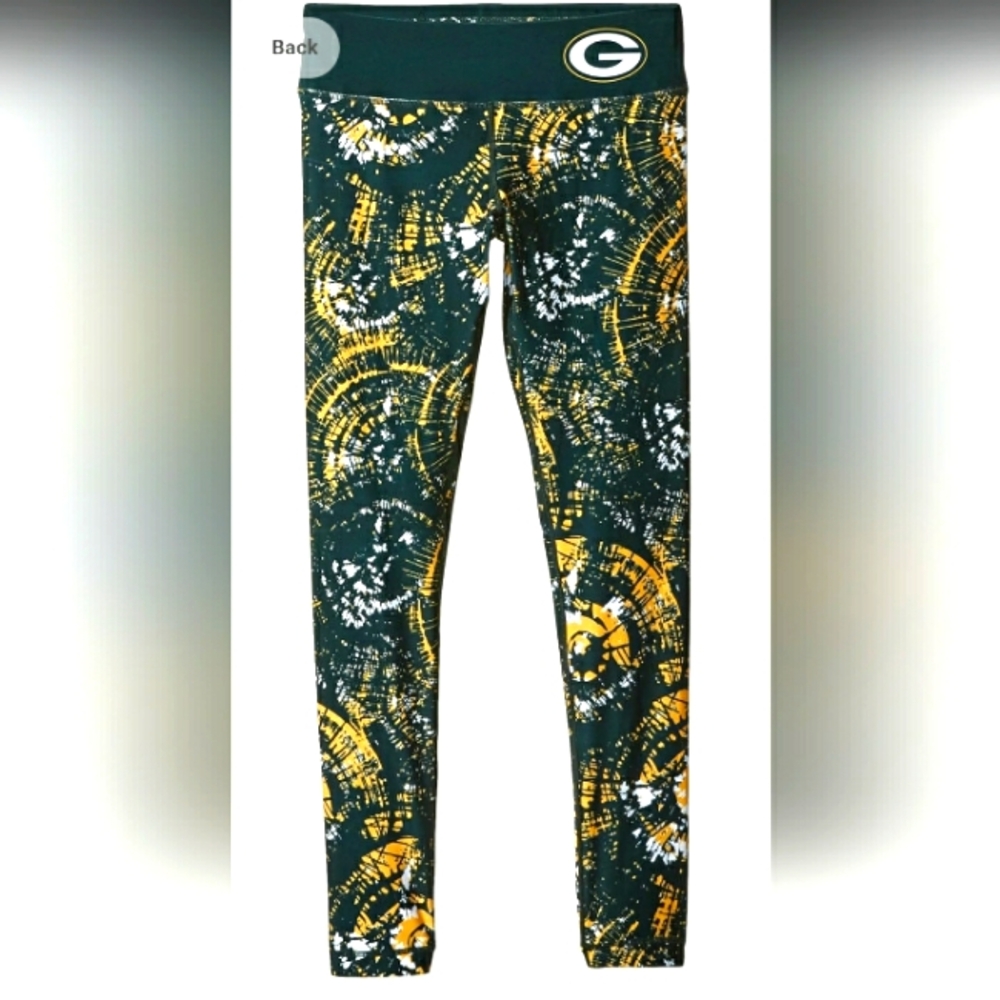 Green Bay Packers ‎Thematic Print Legging Size Medium Green, Yellow and…